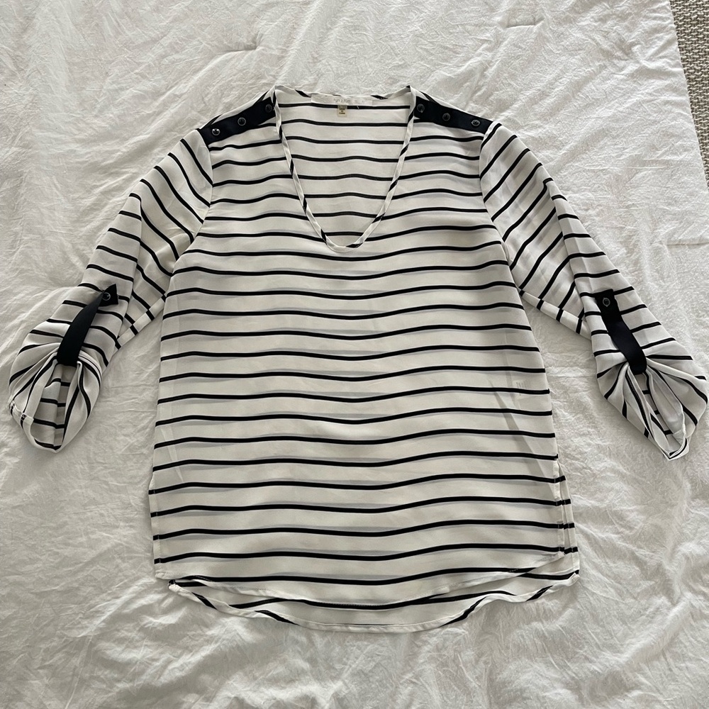 Fun 2 Fun- Striped long sleeve blouse- Size XS